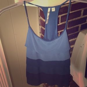 Blue ruffled tank!